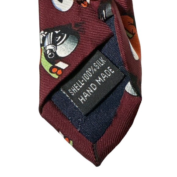 SEGA Sonic the Hedgehog Neck Tie Burgundy Orange Necktie 59x3.5" Novelty - Picture 3 of 6